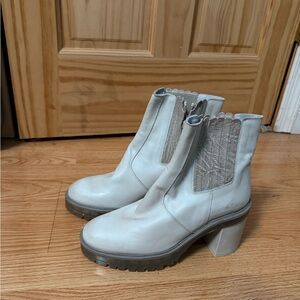 Free People Light White/Gray Heeled Boots